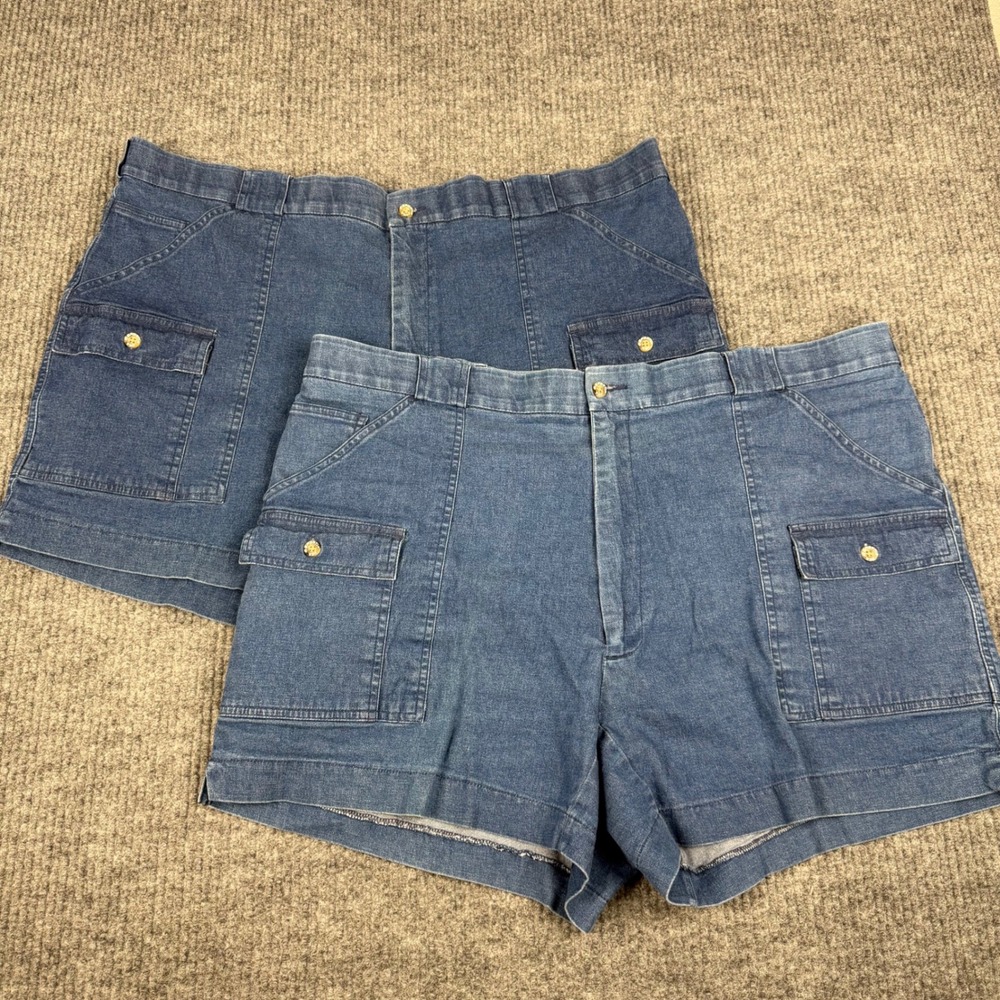 Vtg Y2K Sportif Shorts Mens 44 LOT of 2 Denim Frequent Traveler Cargo Gorpcore